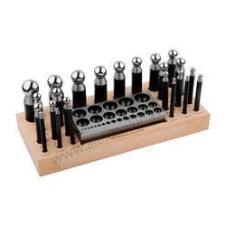 - Dapping Punch Set Of 24 With Flat Block (2,3-25 Mm)  - Dapping Punch Set Of 24 With Flat Block (2,3-25 Mm)