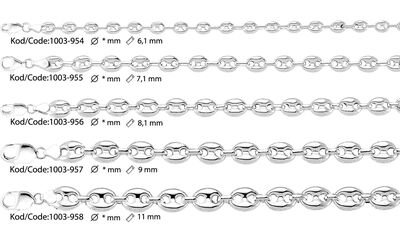 Hallow Sterling Silver Chain 7,1 mm