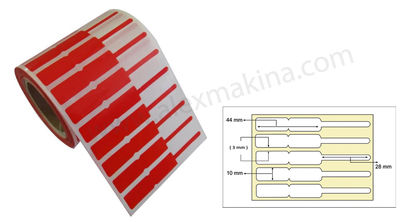 Kuyumcu Etiketi Kırmızı 10 x 72 mm (1000)