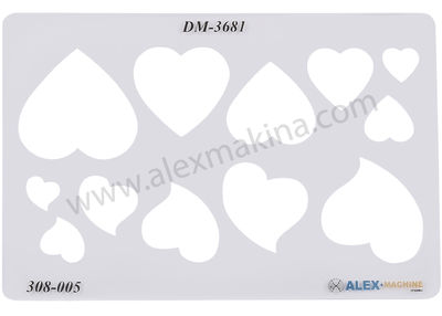 Metal Clay Template Hearts