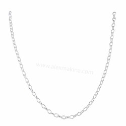 Oval Rolo Sterling Silver Chain 4,0 mm - Thumbnail