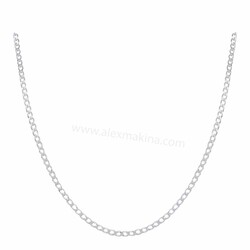 Sparse Curb Sterling Silver Chain 2,65 mm - Thumbnail