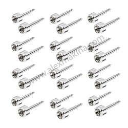 - Stainless Steel Ear Piercing White Stone 4 mm  - Stainless Steel Ear Piercing White Stone 4 mm