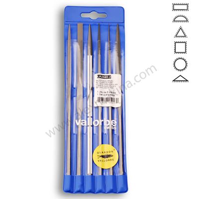 Vallorbe Needle Files Set Of 6 / 20 cm (LA2445)