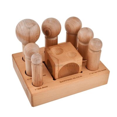 Wooden Dapping Punch & Block Set of 8