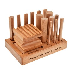  - Wooden Swage Block With Punch Set 