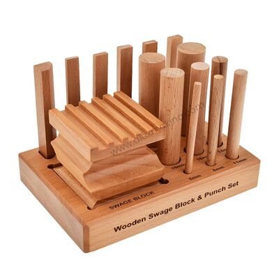 Wooden Swage Block With Punch Set 